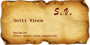 Solti Vince névjegykártya